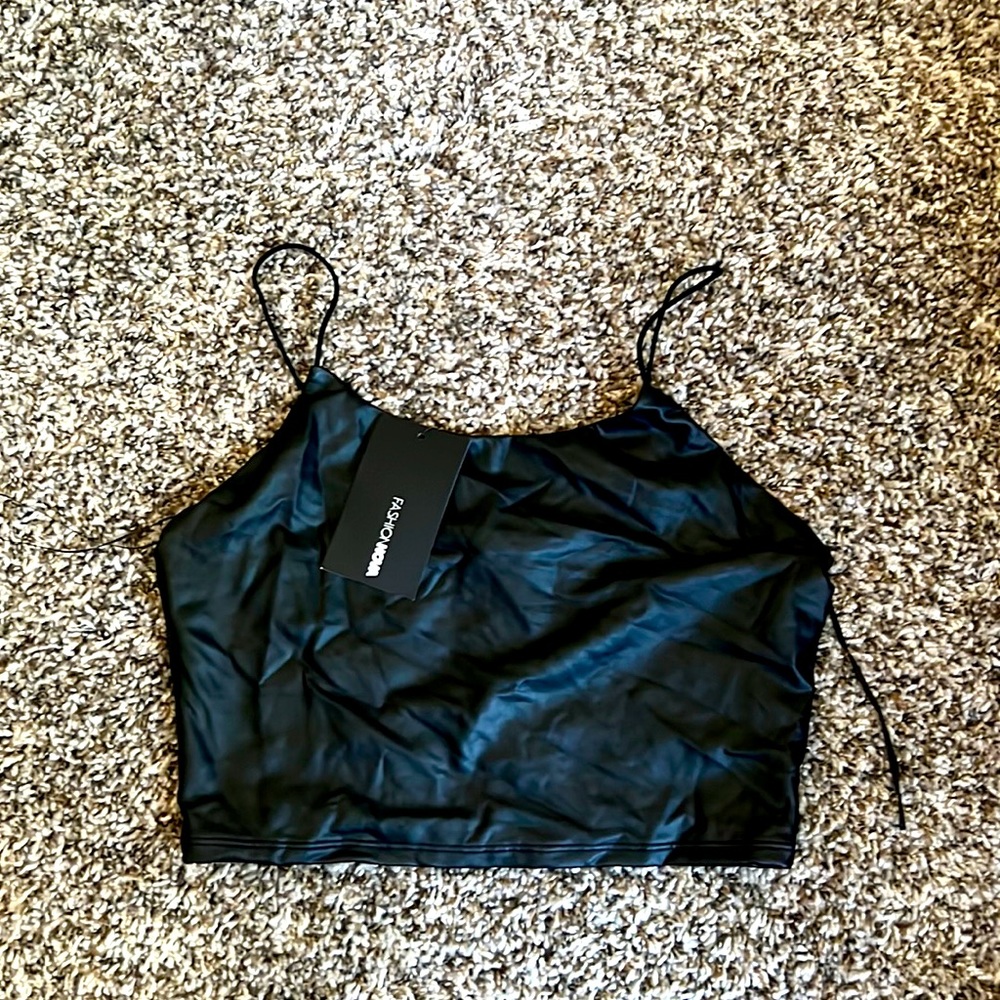 Pleather Cropped Top